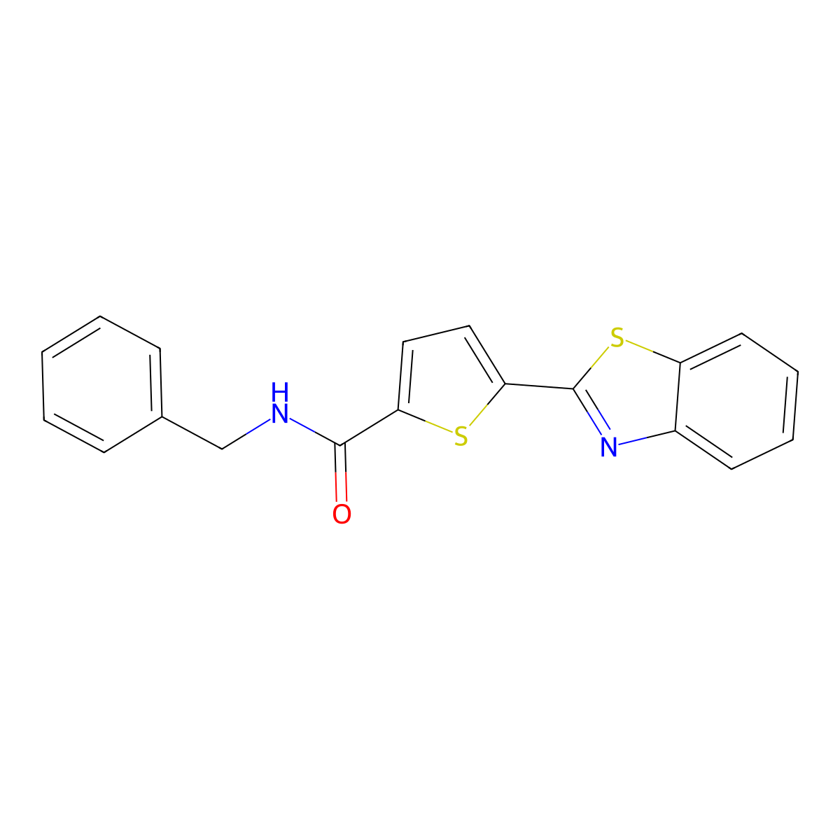 5-(1,3-benzothiazol-2-yl)-N-benzylthiophene-2-carboxamide molecular structure, CAS 622344-45-0