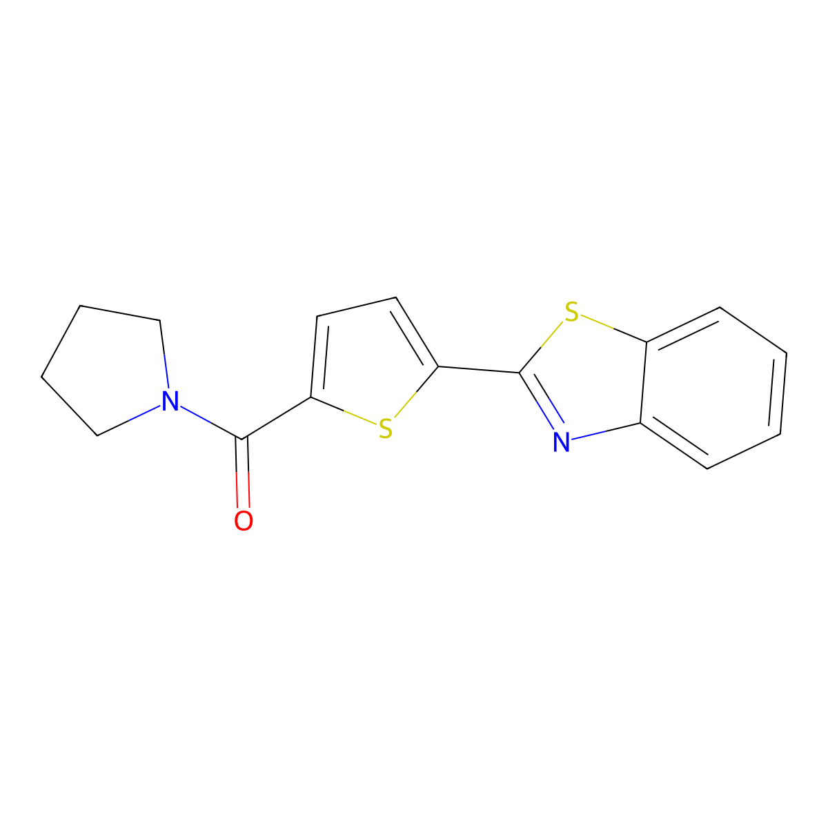 2-[5-(Pyrrolidine-1-carbonyl)thiophen-2-yl]-1,3-benzothiazole molecular structure, CAS 622344-51-8