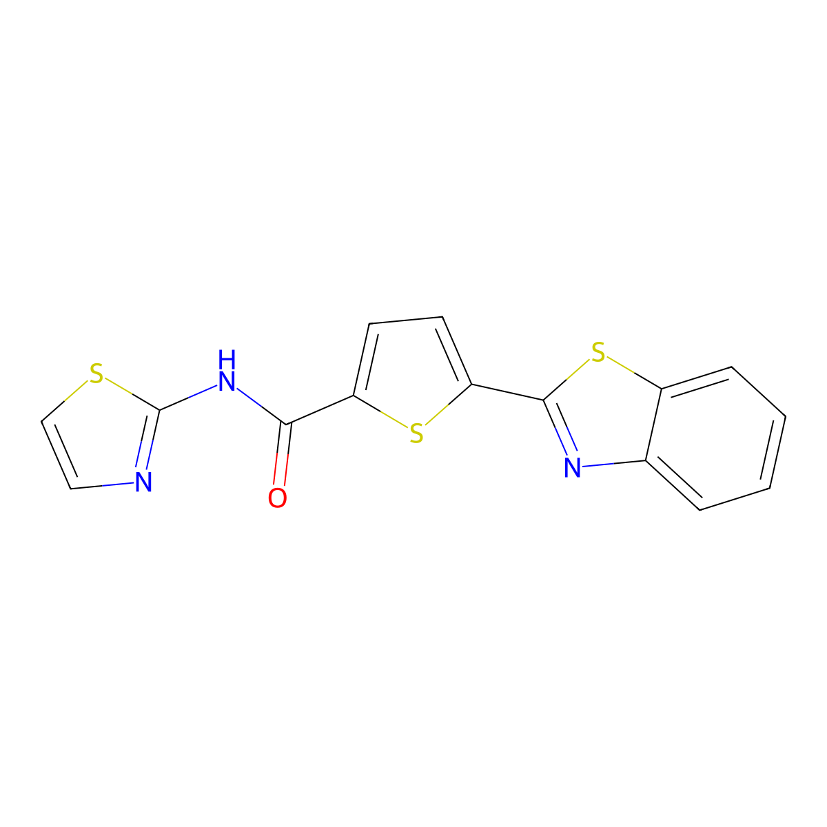 5-(benzo[d]thiazol-2-yl)-N-(thiazol-2-yl)thiophene-2-carboxamide molecular structure, CAS 622344-84-7