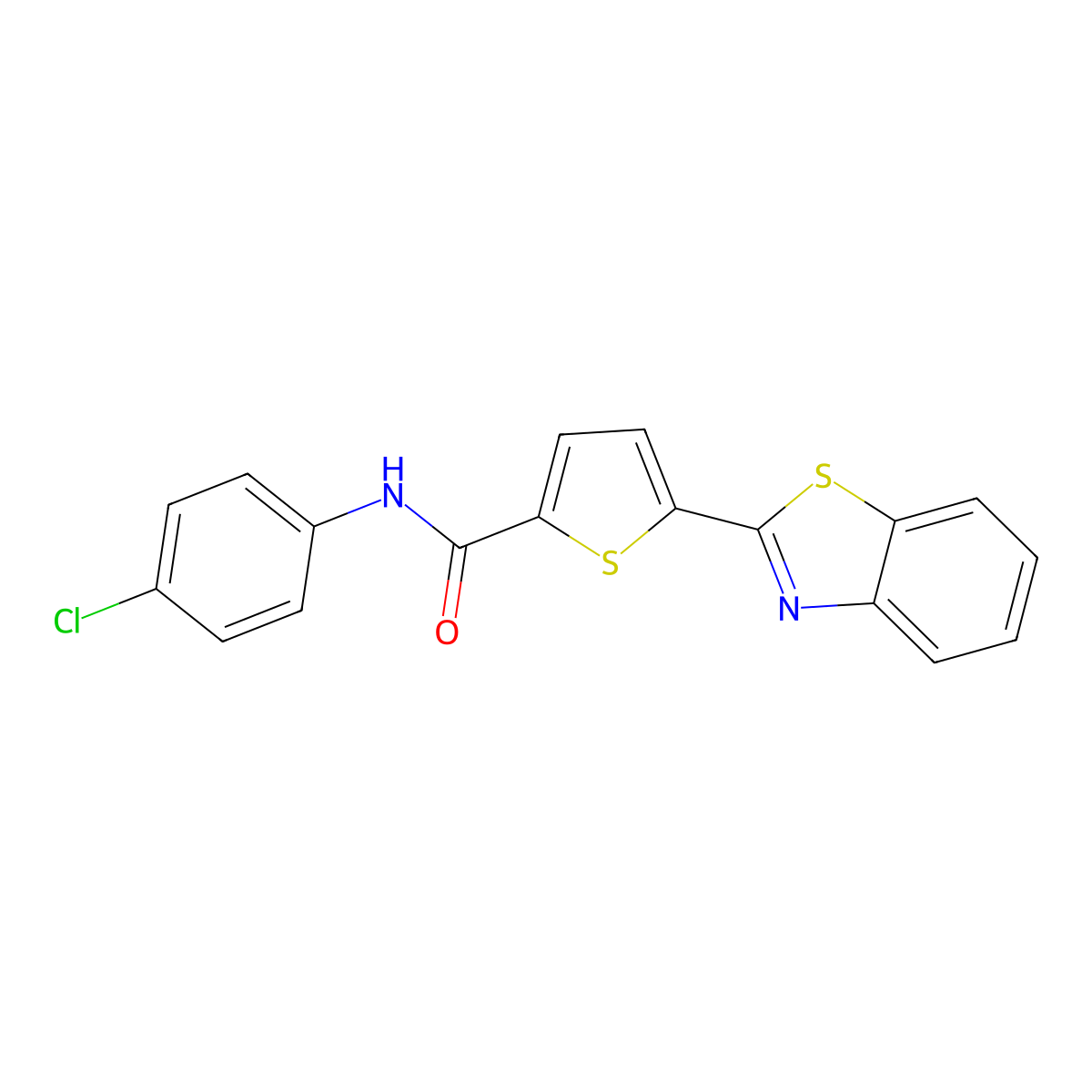 5-(1,3-benzothiazol-2-yl)-N-(4-chlorophenyl)thiophene-2-carboxamide molecular structure, CAS 622344-97-2
