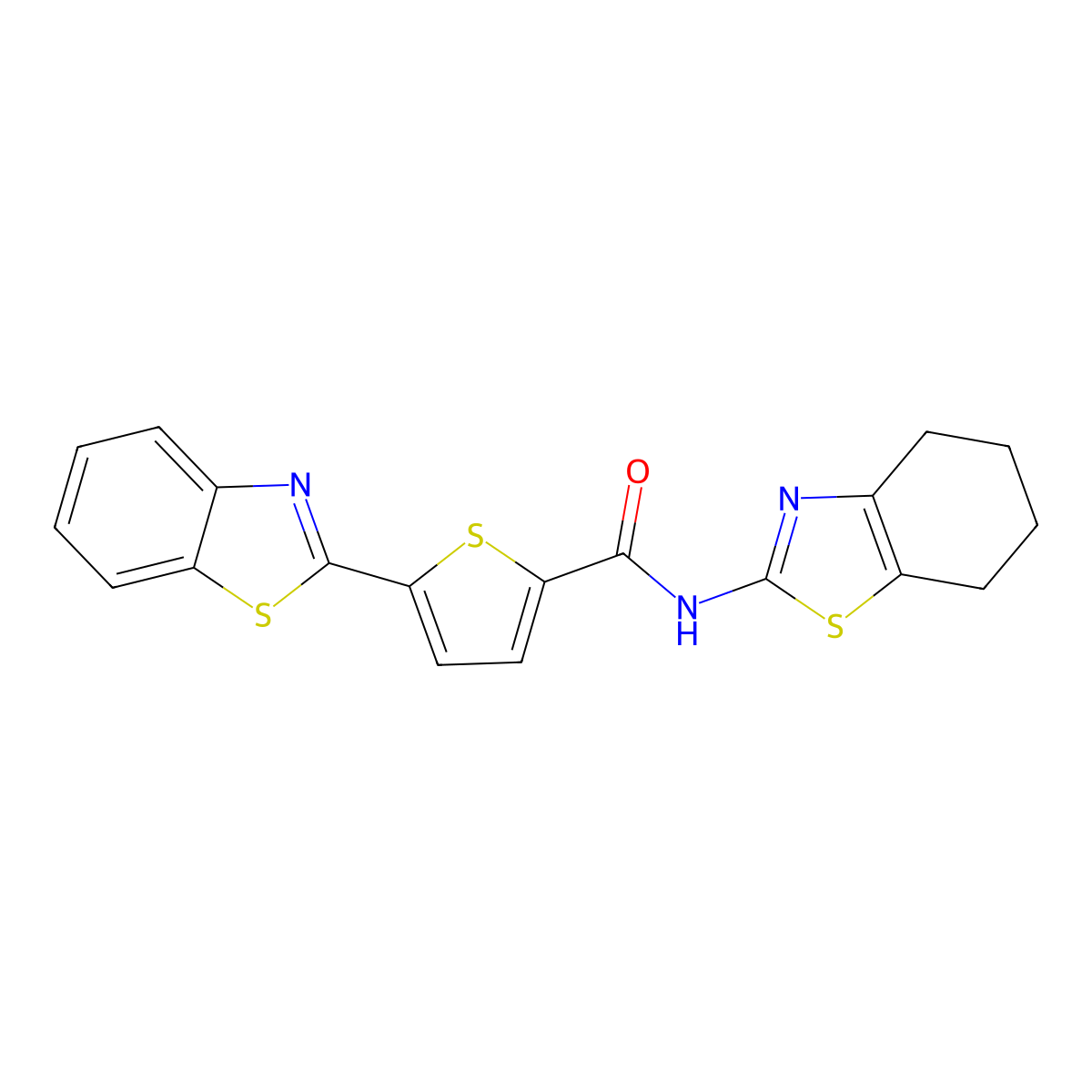 5-(1,3-benzothiazol-2-yl)-N-(4,5,6,7-tetrahydro-1,3-benzothiazol-2-yl)thiophene-2-carboxamide molecular structure, CAS 622345-08-8