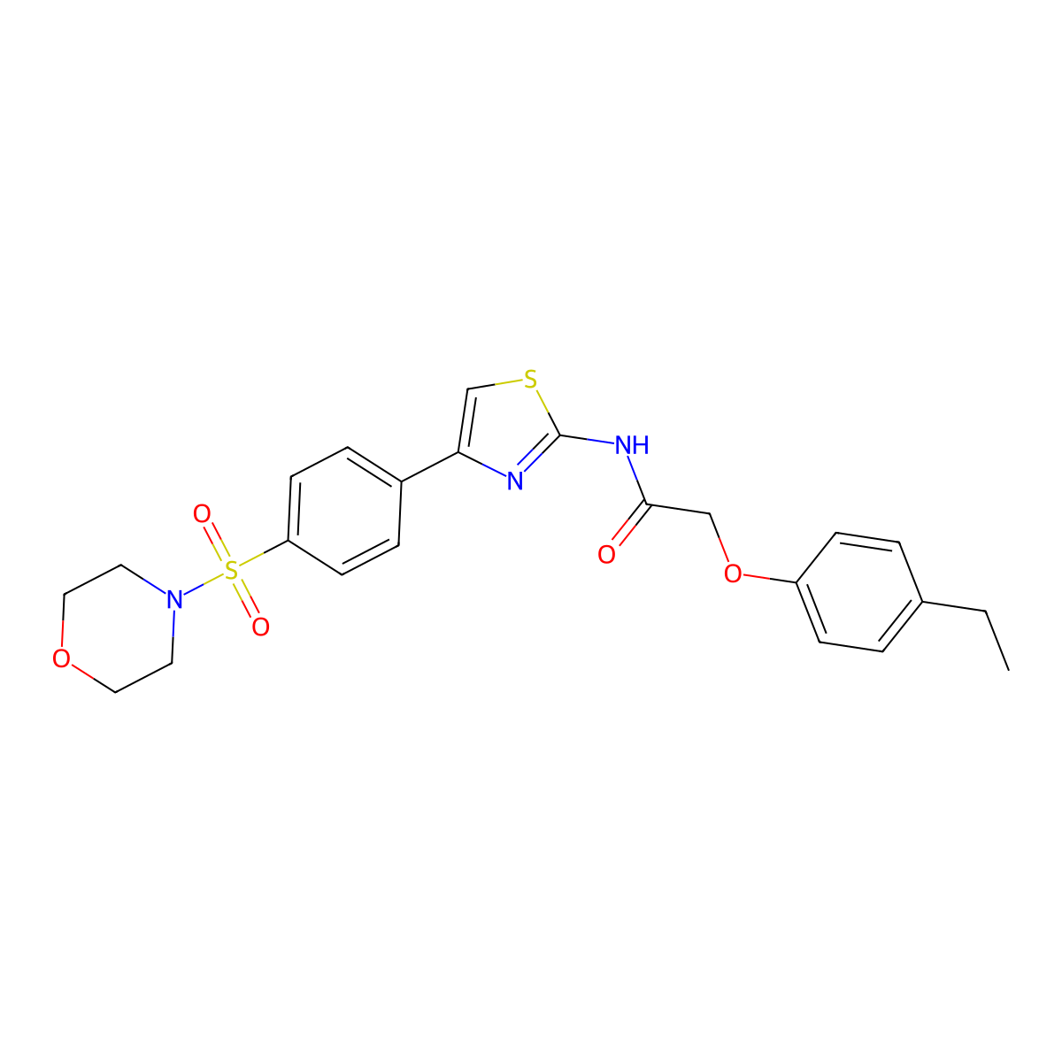 2-(4-ethylphenoxy)-N-{4-[4-(morpholin-4-ylsulfonyl)phenyl]-1,3-thiazol-2-yl}acetamide molecular structure, CAS 622348-47-4