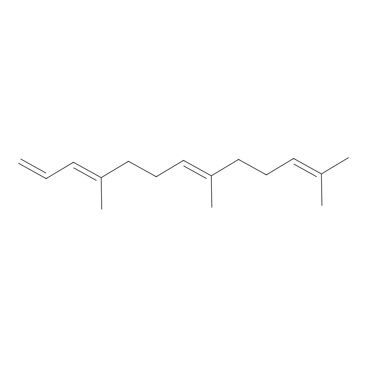 (E,E)-4,8,12-Trimethyl-1,3,7,11-tridecatetraene molecular structure, CAS 62235-06-7