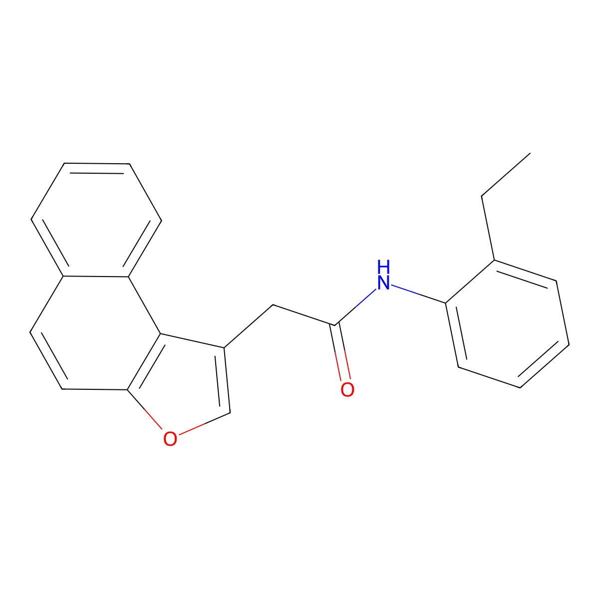 N-(2-ethylphenyl)-2-naphtho[2,1-b]furanylacetamide molecular structure, CAS 622351-05-7