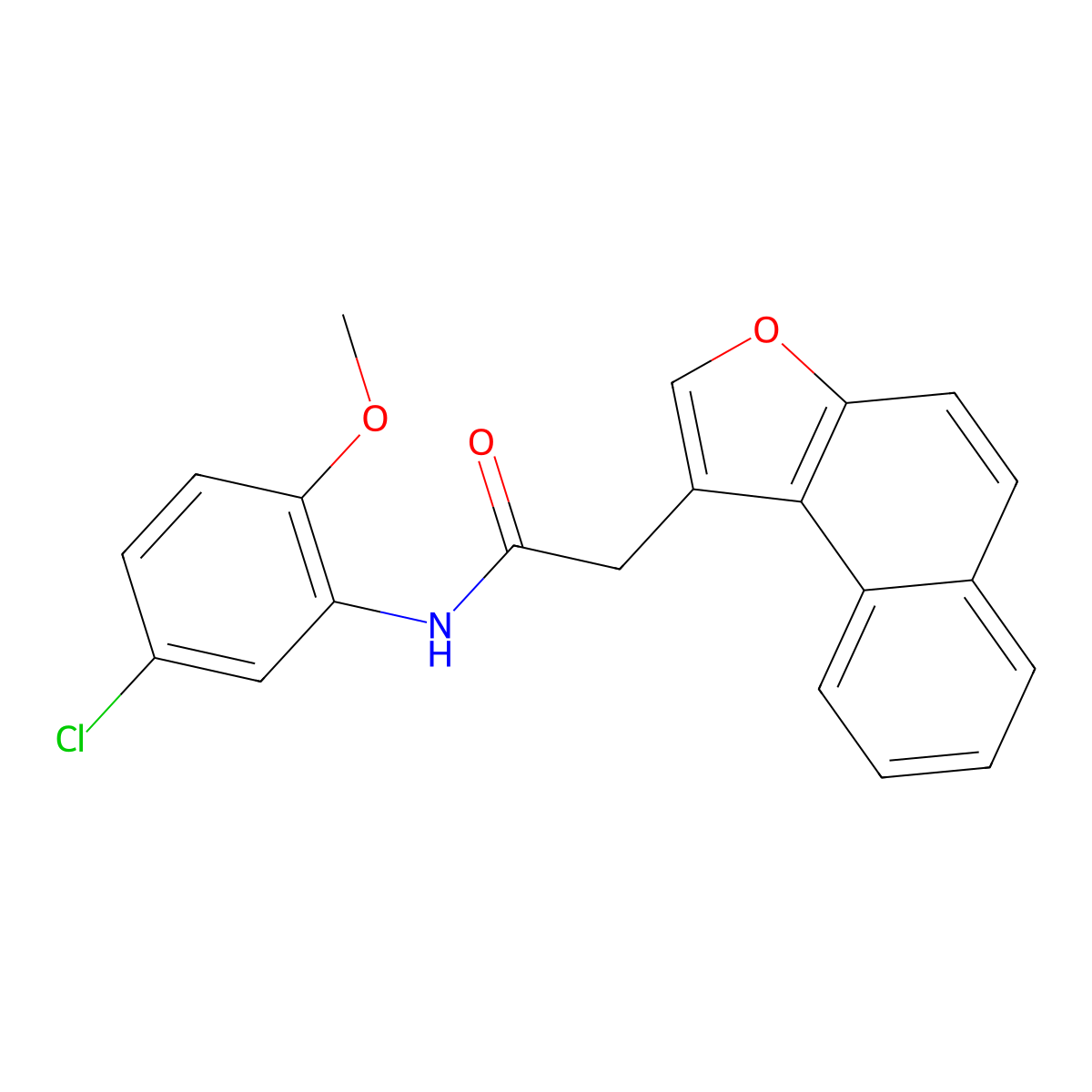 N-(5-chloro-2-methoxyphenyl)-2-naphtho[2,1-b]furan-1-ylacetamide molecular structure, CAS 622351-36-4