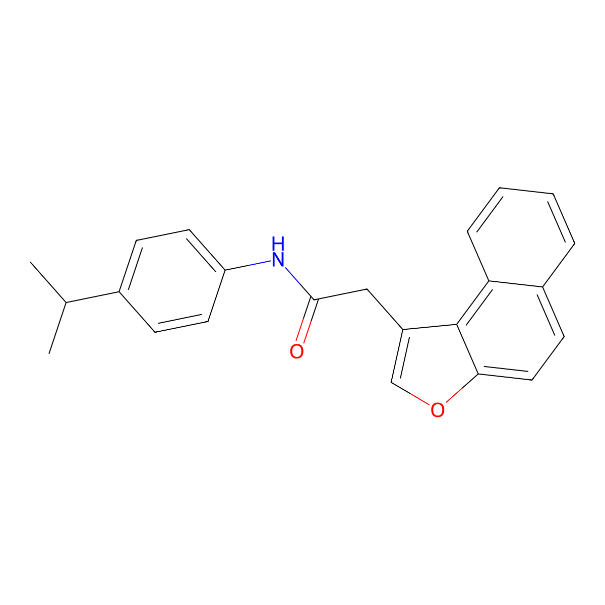 N-[4-(methylethyl)phenyl]-2-naphtho[2,1-b]furanylacetamide molecular structure, CAS 622351-62-6
