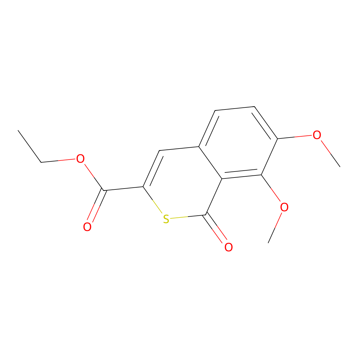 Ethyl 7,8-dimethoxy-1-oxoisothiochromene-3-carboxylate molecular structure, CAS 622352-13-0