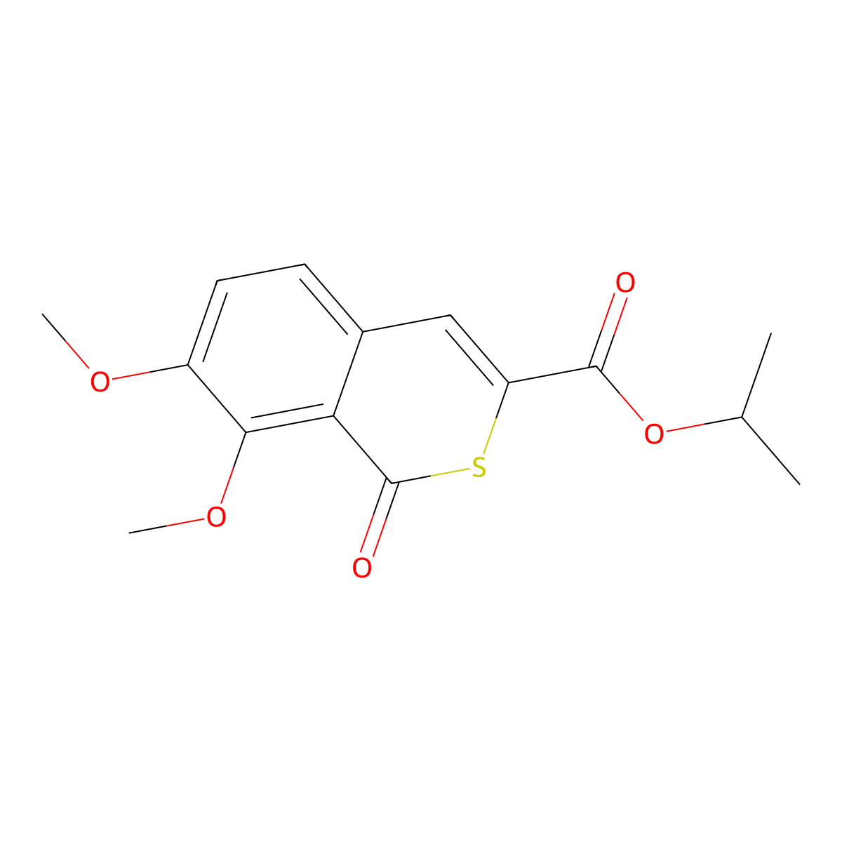 Propan-2-yl 7,8-dimethoxy-1-oxoisothiochromene-3-carboxylate molecular structure, CAS 622352-16-3