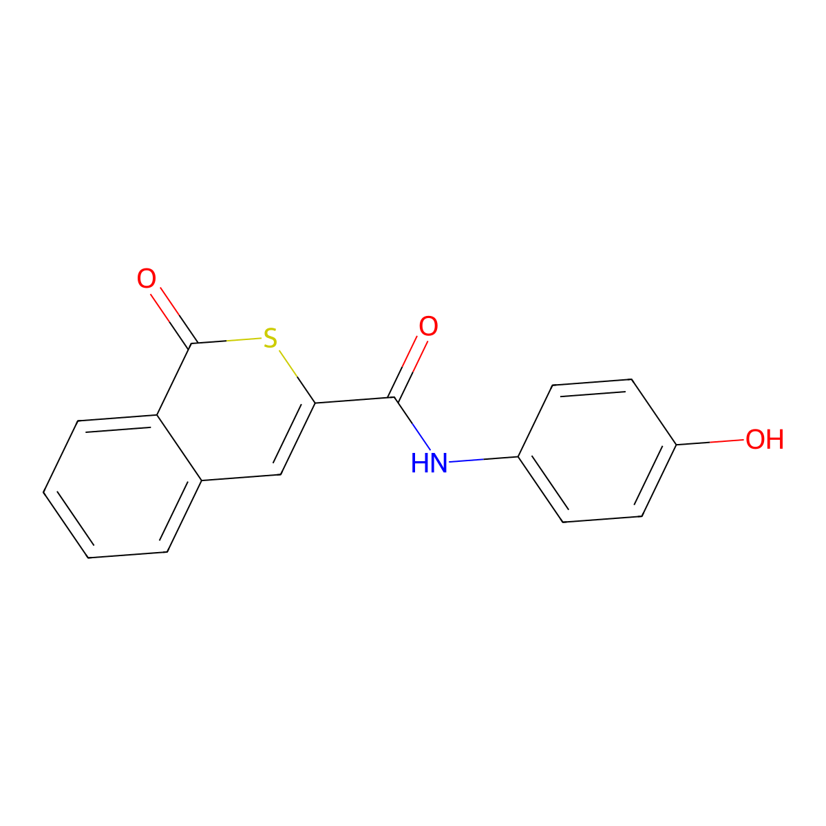 N-(4-hydroxyphenyl)-1-oxo-1H-isothiochromene-3-carboxamide molecular structure, CAS 622352-58-3
