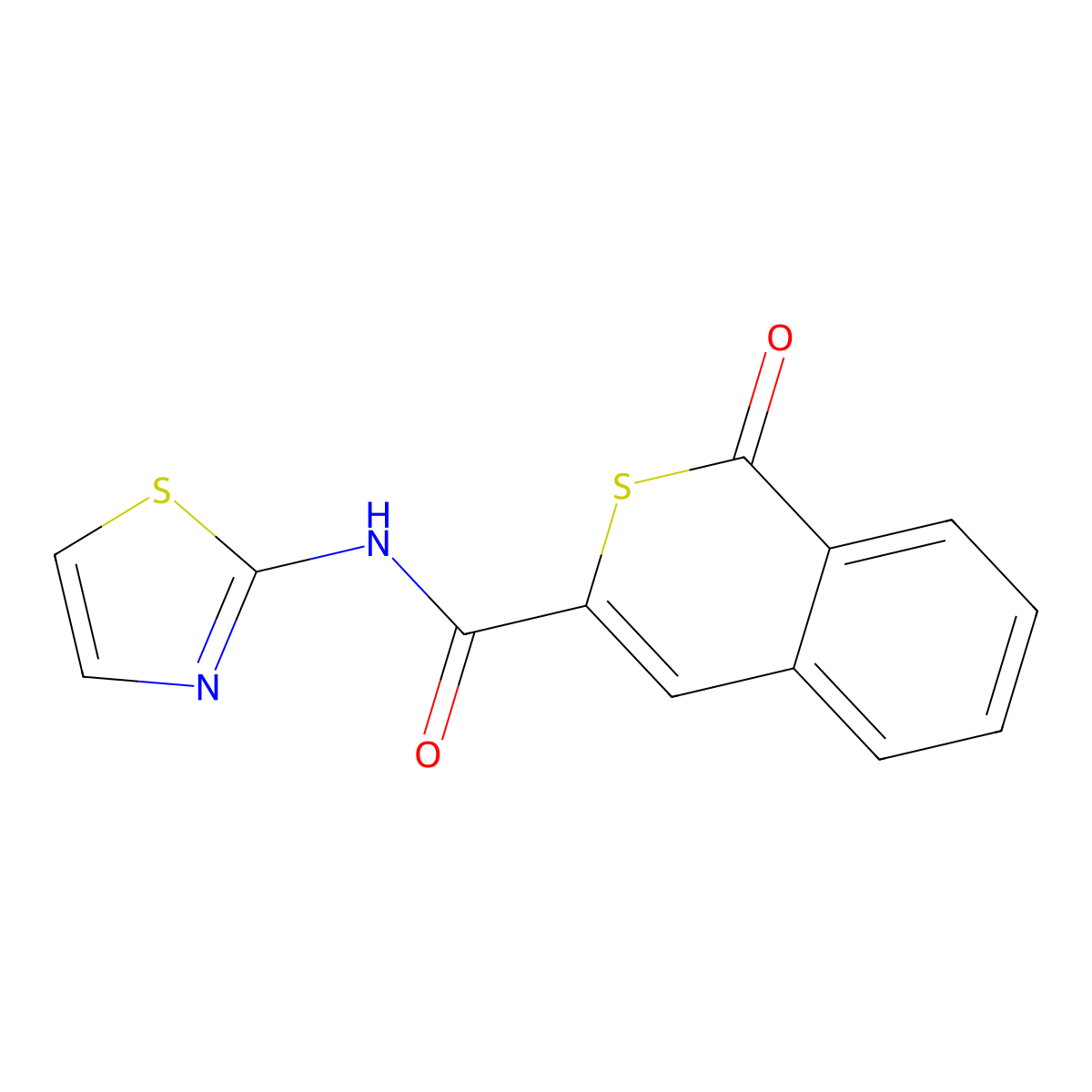 1-oxo-N-(1,3-thiazol-2-yl)-1H-isothiochromene-3-carboxamide molecular structure, CAS 622352-76-5
