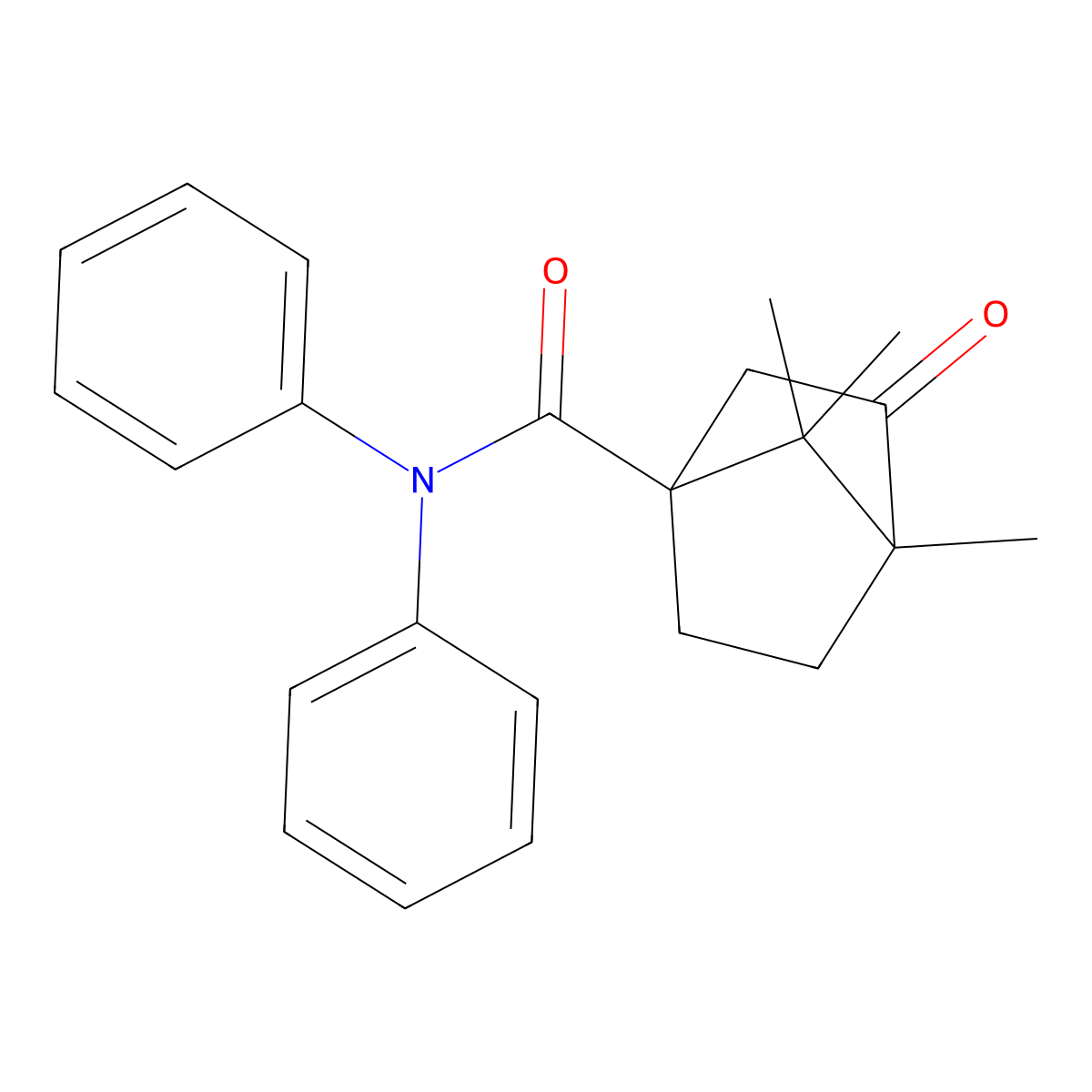 4,7,7-trimethyl-3-oxo-N,N-diphenylbicyclo[2.2.1]heptane-1-carboxamide molecular structure, CAS 622354-09-0