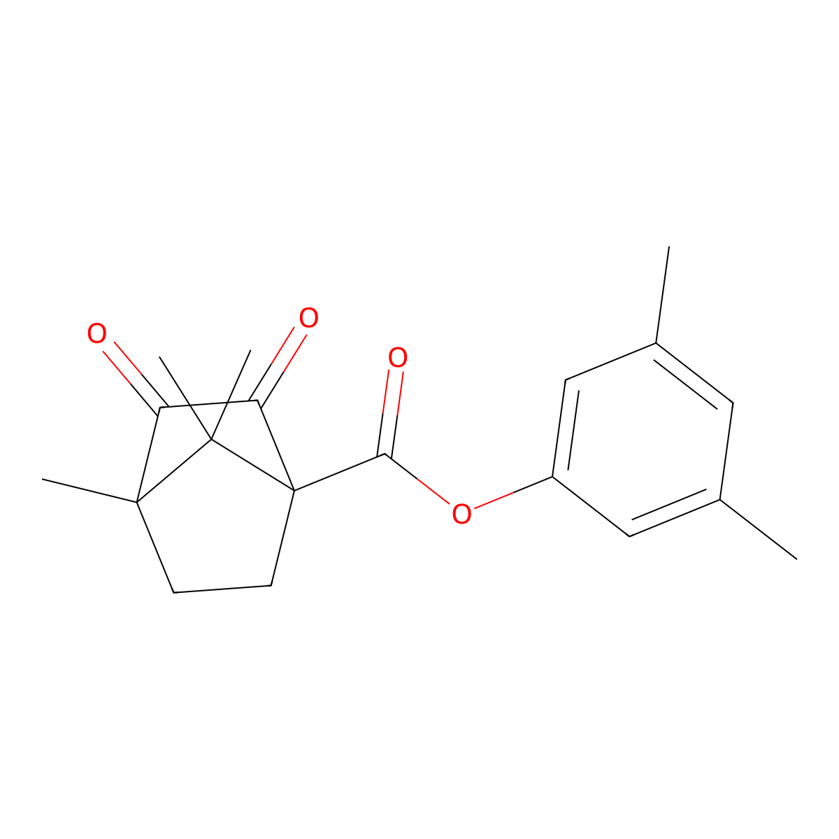 3,5-Dimethylphenyl 4,7,7-trimethyl-2,3-dioxobicyclo[2.2.1]heptane-1-carboxylate molecular structure, CAS 622355-39-9