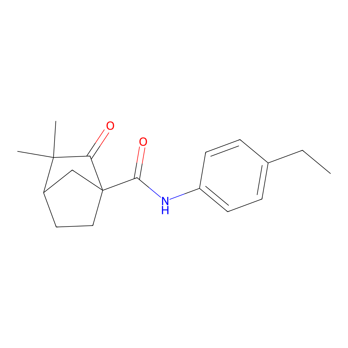 N-(4-ethylphenyl)-3,3-dimethyl-2-oxobicyclo[2.2.1]heptane-1-carboxamide molecular structure, CAS 622359-34-6