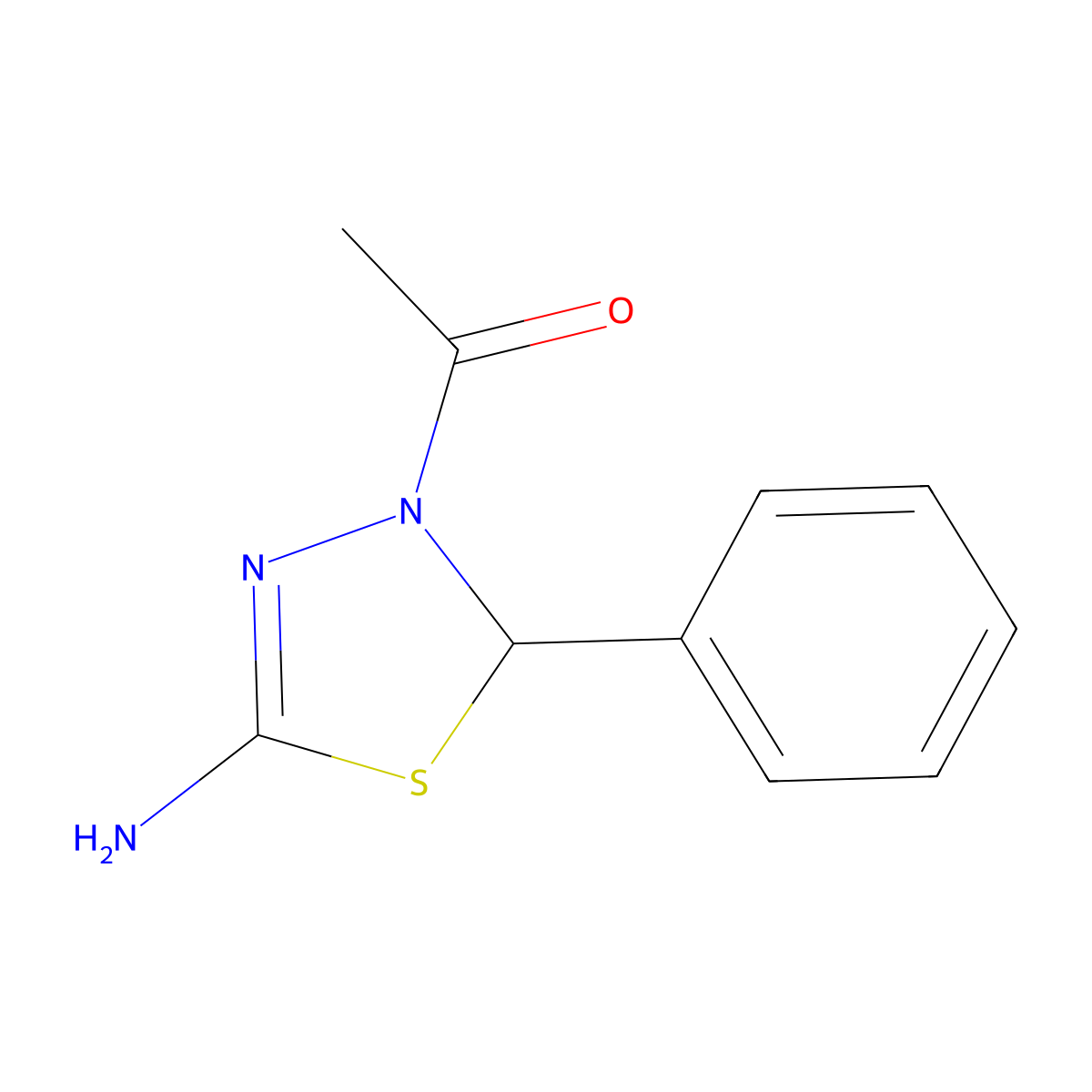 1-(5-Amino-2-phenyl-1,3,4-thiadiazol-3(2H)-yl)ethan-1-one molecular structure, CAS 62236-09-3