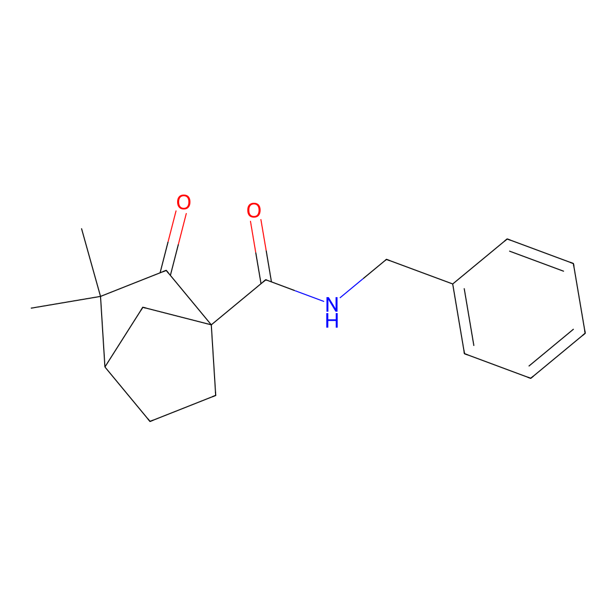 N-benzyl-3,3-dimethyl-2-oxobicyclo[2.2.1]heptane-1-carboxamide molecular structure, CAS 622360-07-0