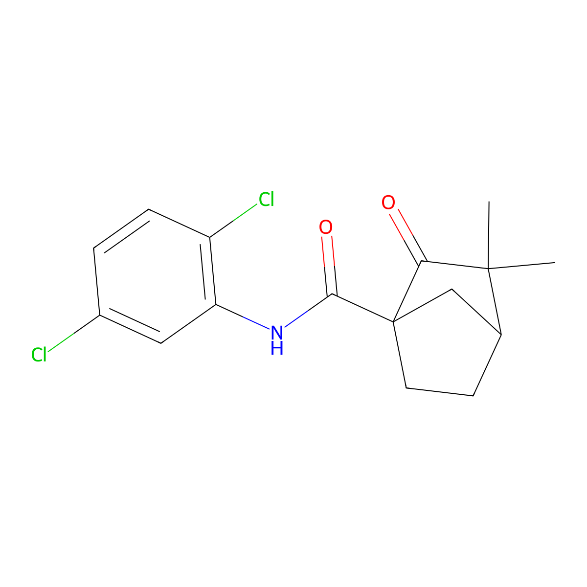N-(2,5-dichlorophenyl)-3,3-dimethyl-2-oxobicyclo[2.2.1]heptane-1-carboxamide molecular structure, CAS 622361-30-2