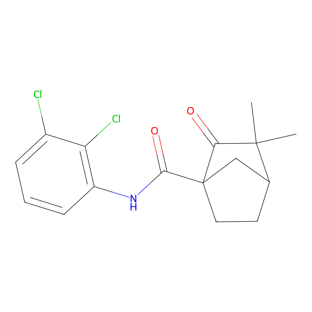 N-(2,3-dichlorophenyl)-3,3-dimethyl-2-oxobicyclo[2.2.1]heptane-1-carboxamide molecular structure, CAS 622361-33-5