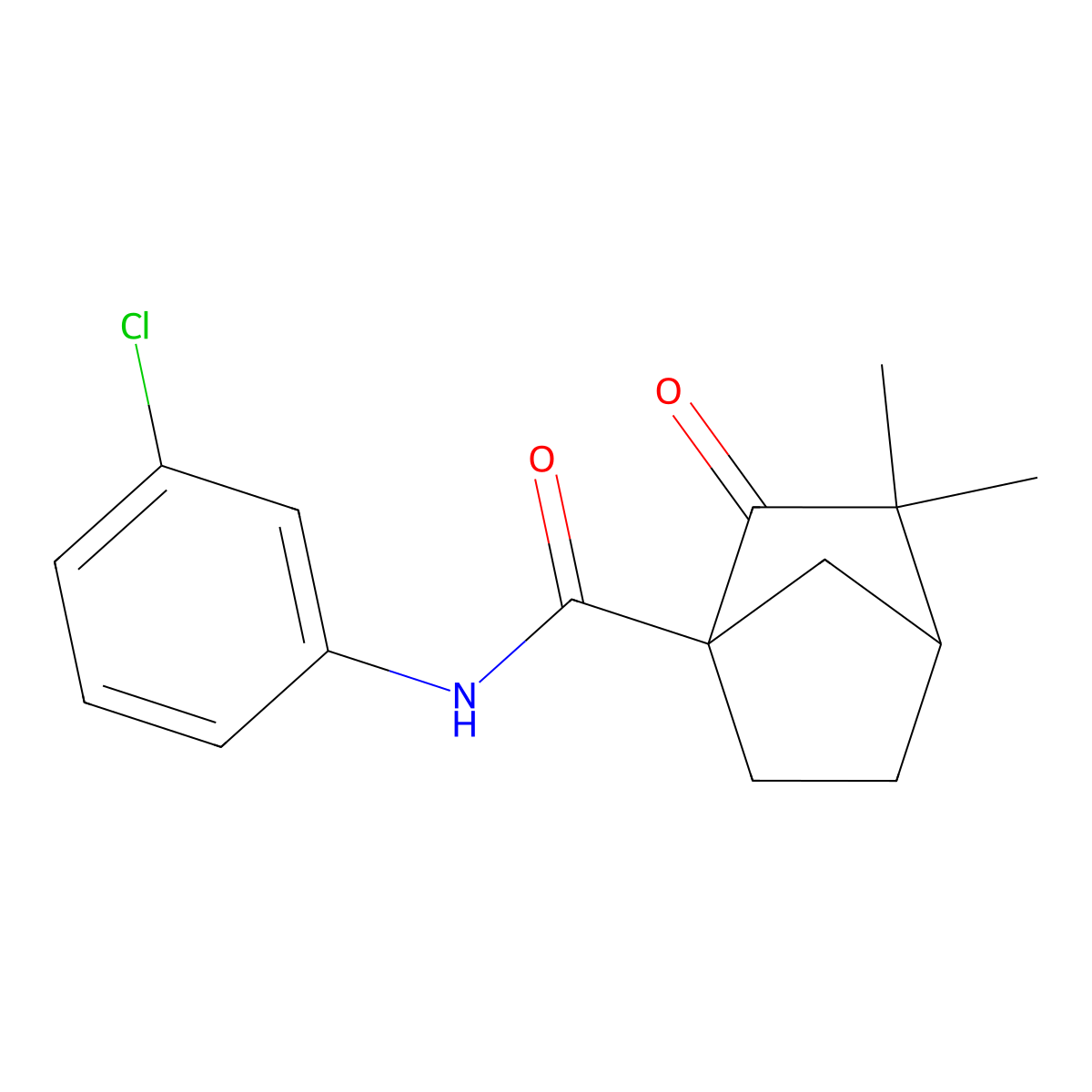 N-(3-chlorophenyl)-3,3-dimethyl-2-oxobicyclo[2.2.1]heptane-1-carboxamide molecular structure, CAS 622361-63-1