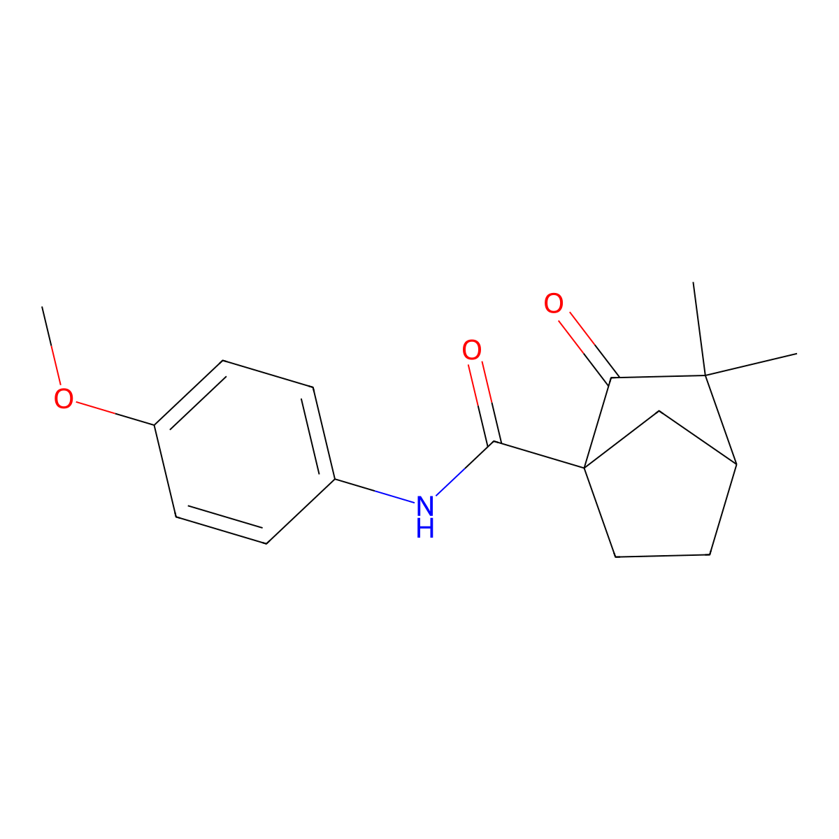 N-(4-methoxyphenyl)-3,3-dimethyl-2-oxobicyclo[2.2.1]heptane-1-carboxamide molecular structure, CAS 622361-90-4