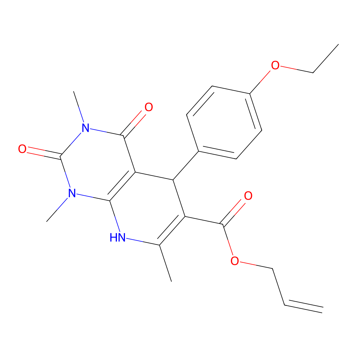 Prop-2-enyl 5-(4-ethoxyphenyl)-1,3,7-trimethyl-2,4-dioxo-5,8-dihydropyrido[2,3-d]pyrimidine-6-carboxylate molecular structure, CAS 622362-85-0