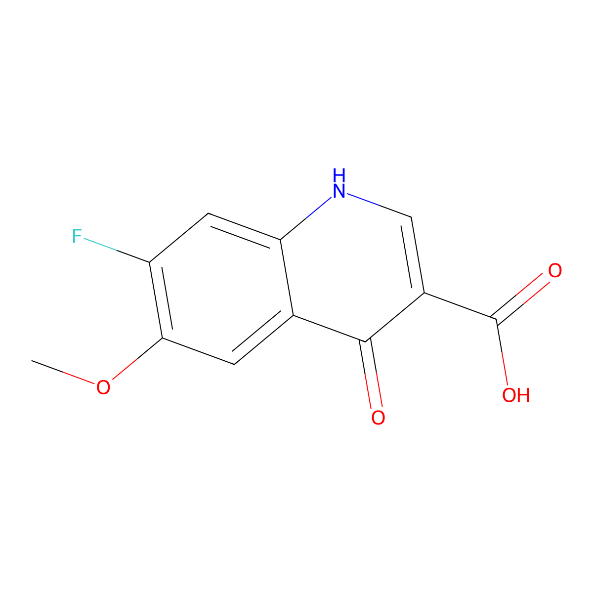 7-Fluoro-1,4-dihydro-6-methoxy-4-oxoquinoline-3-carboxylic acid molecular structure, CAS 622369-36-2