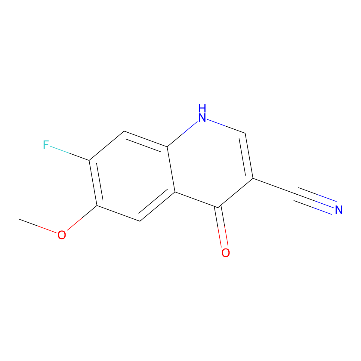7-Fluoro-6-methoxy-4-oxo-1,4-dihydroquinoline-3-carbonitrile molecular structure, CAS 622369-38-4