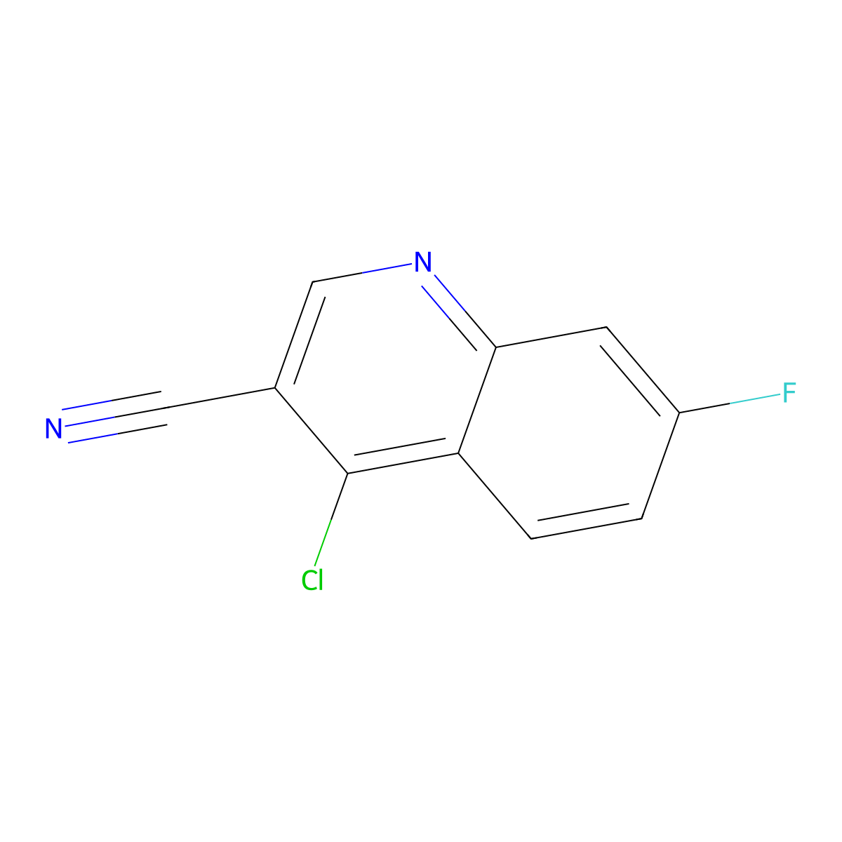 4-Chloro-7-fluoroquinoline-3-carbonitrile molecular structure, CAS 622369-70-4