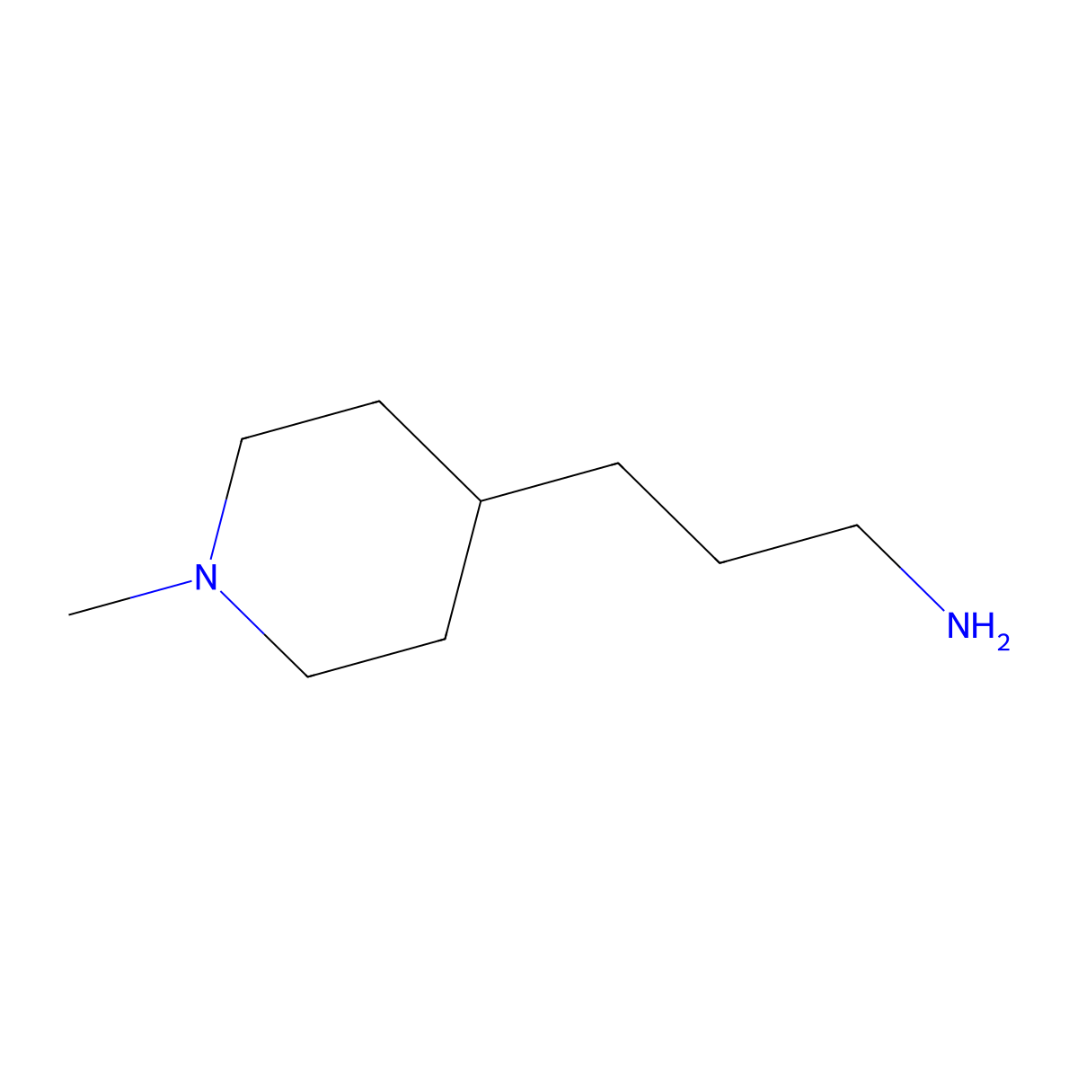 3-(1-Methylpiperidin-4-yl)propan-1-amine molecular structure, CAS 622369-83-9