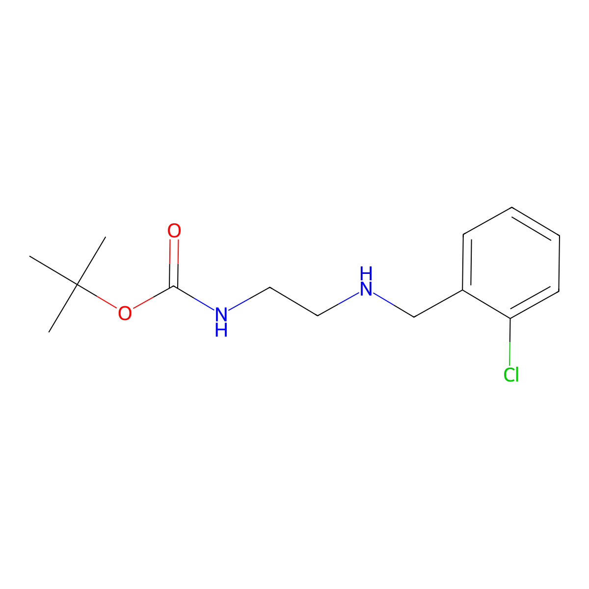 Tert-butyl N-(2-{[(2-chlorophenyl)methyl]amino}ethyl)carbamate molecular structure, CAS 622373-33-5