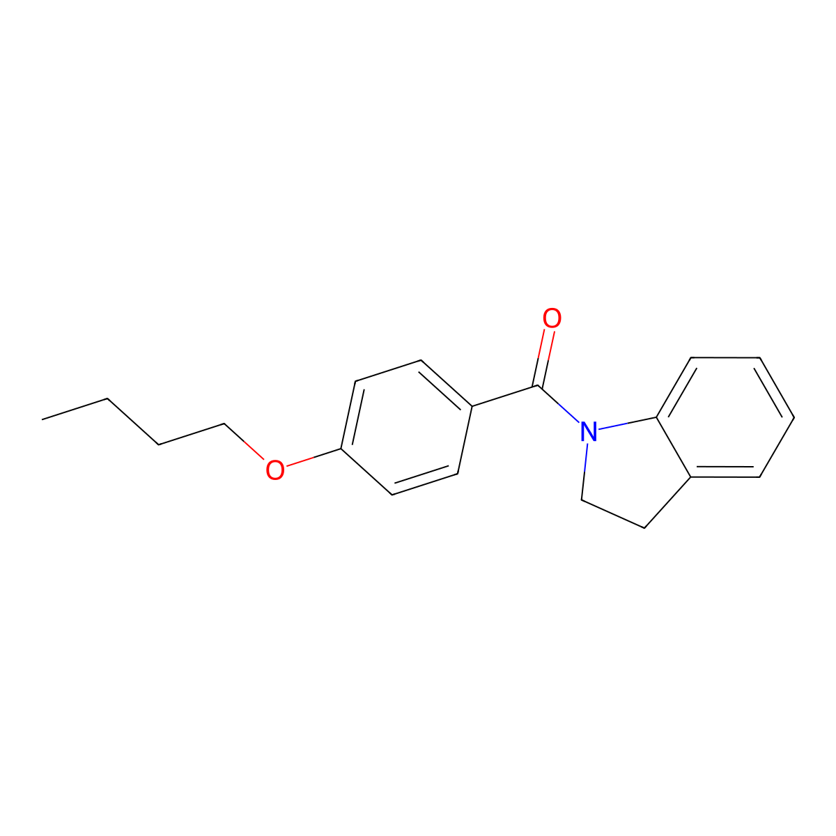 (4-Butoxyphenyl)-(2,3-dihydroindol-1-yl)methanone molecular structure, CAS 622379-19-5