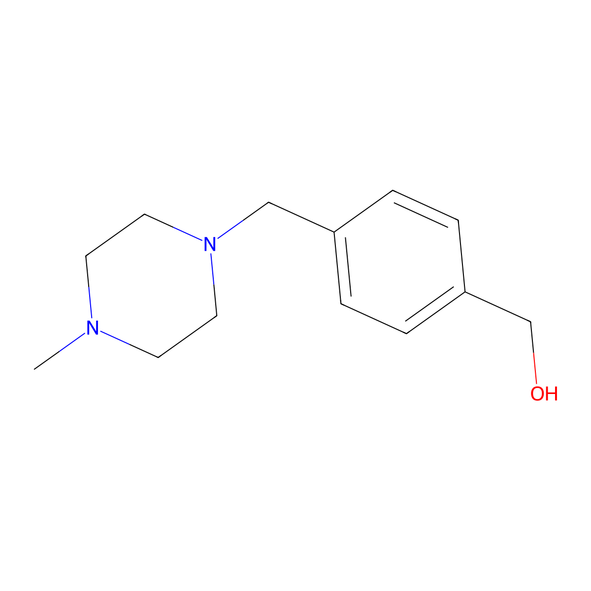 {4-[(4-Methylpiperazin-1-yl)methyl]phenyl}methanol molecular structure, CAS 622381-65-1