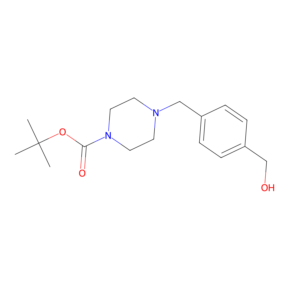 tert-Butyl 4-{[4-(hydroxymethyl)phenyl]methyl}piperazine-1-carboxylate molecular structure, CAS 622381-67-3