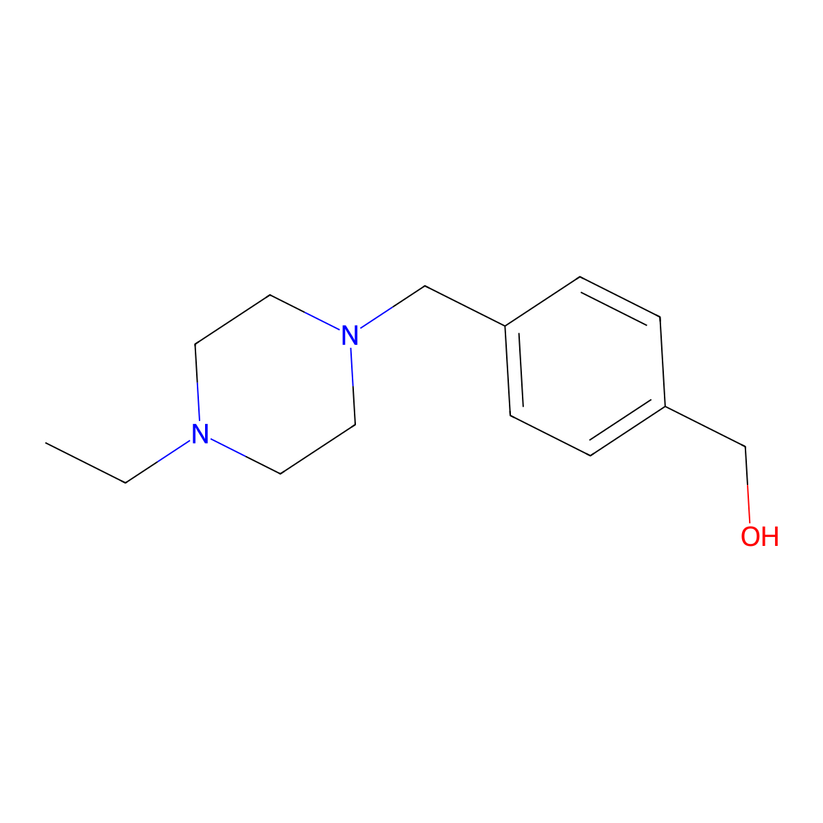 4-[(4-Ethyl-1-piperazinyl)methyl]benzenemethanol molecular structure, CAS 622381-68-4