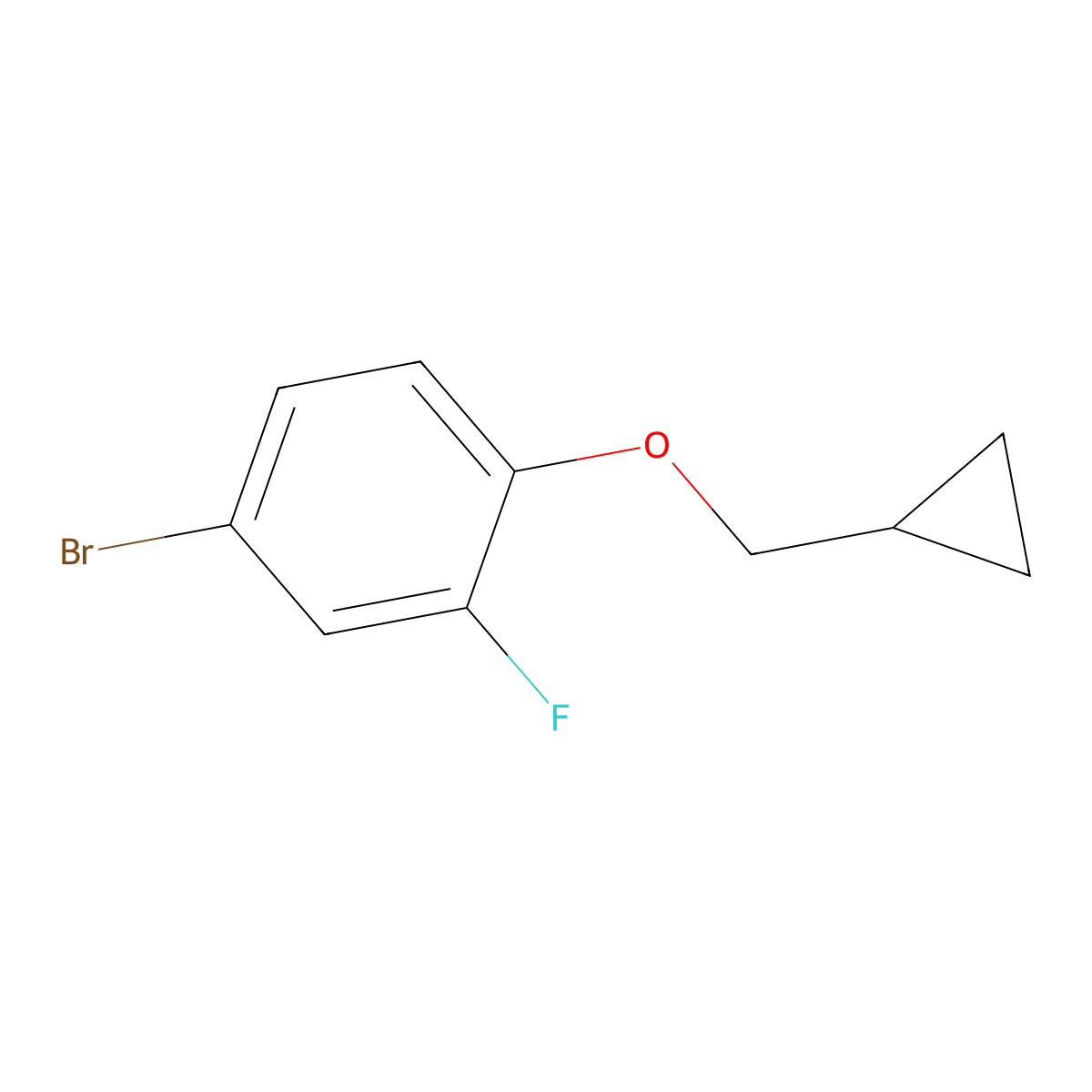 4-Bromo-1-(cyclopropylmethoxy)-2-fluorobenzene molecular structure, CAS 622386-52-1