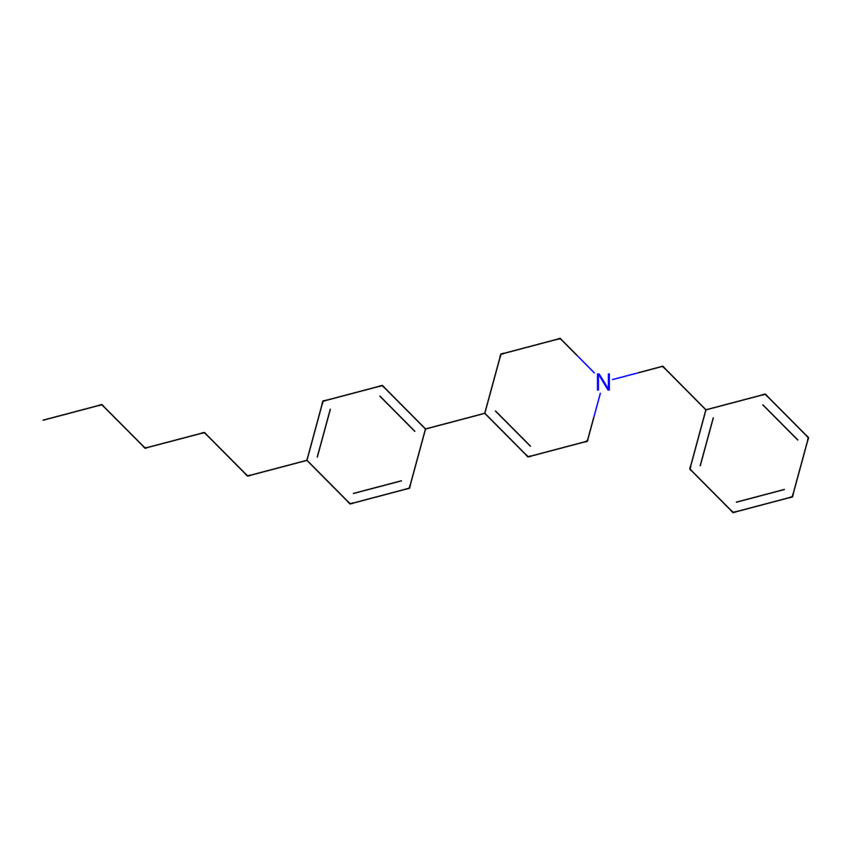 1,2,3,6-Tetrahydro-4-(4-pentylphenyl)-1-(phenylmethyl)pyridine molecular structure, CAS 622386-74-7