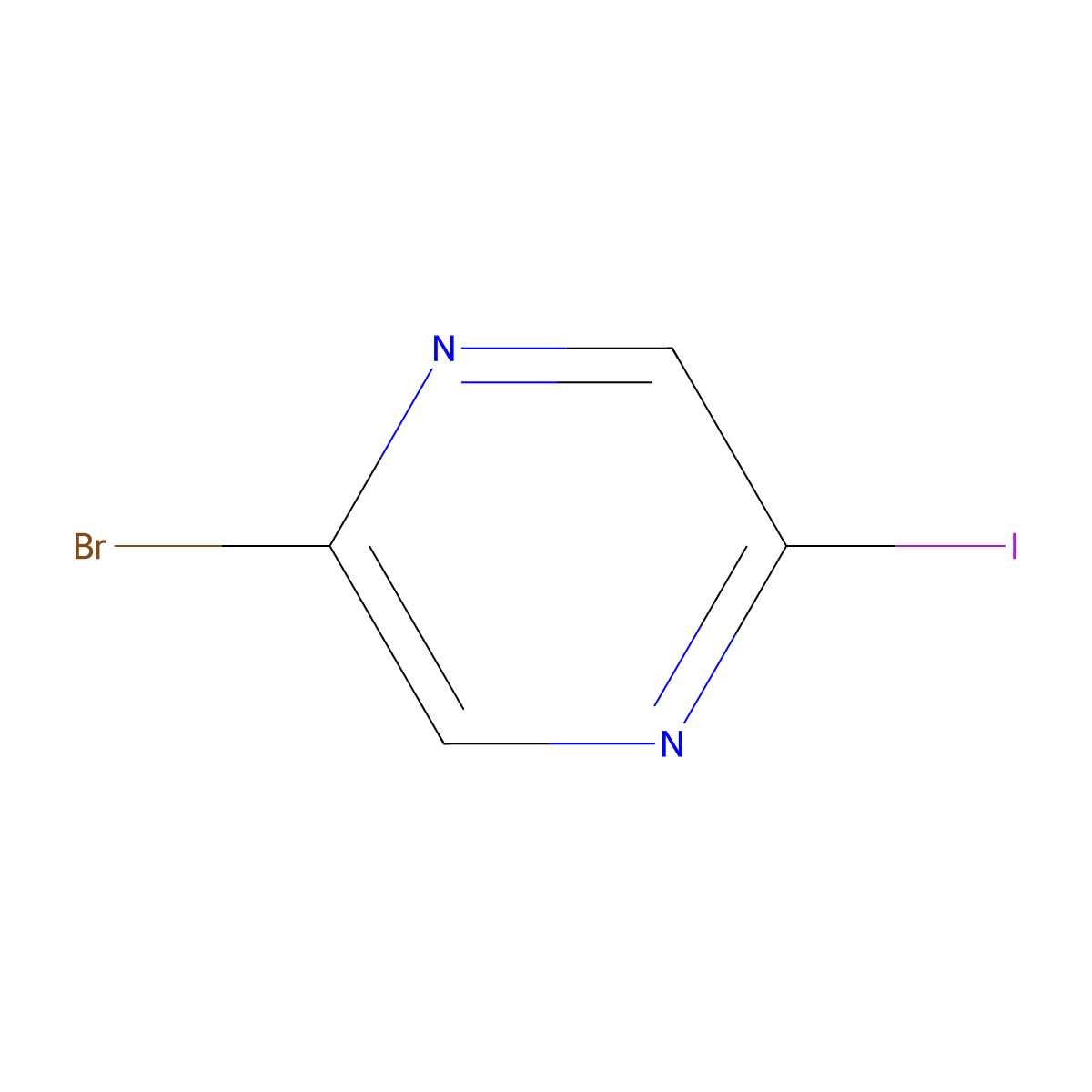 2-Bromo-5-iodopyrazine molecular structure, CAS 622392-04-5