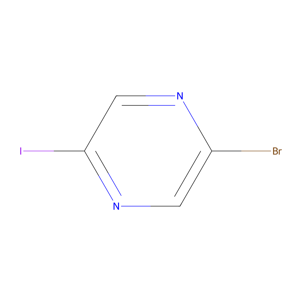 2-Bromo-5-iodopyrazine molecular structure, CAS 622392-04-5