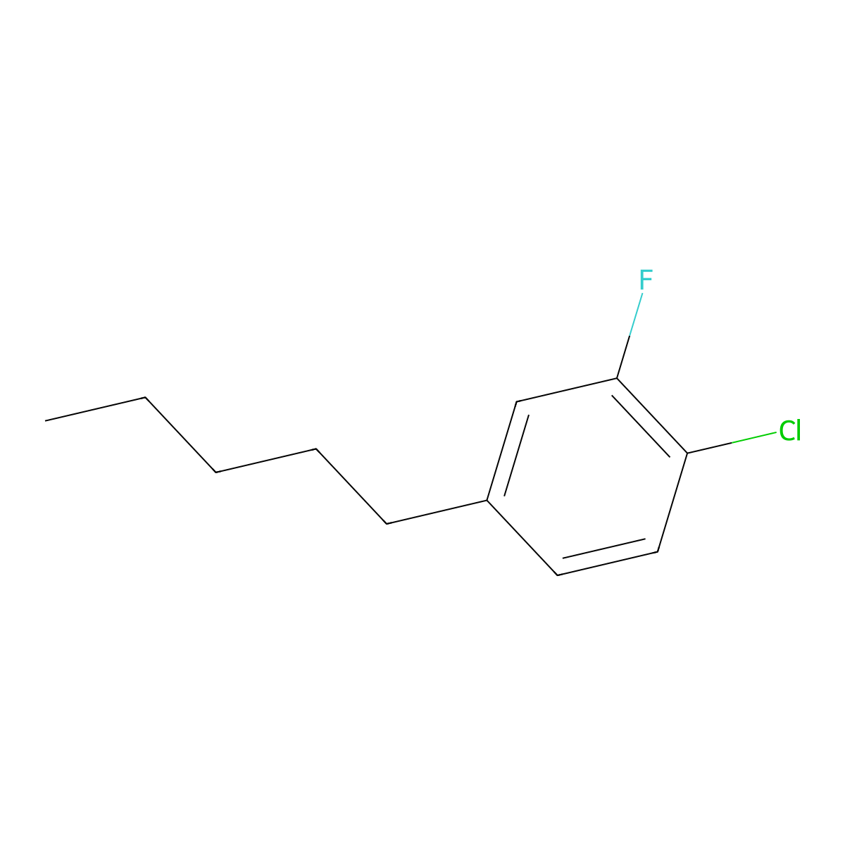 1-Chloro-2-fluoro-4-pentylbenzene molecular structure, CAS 622396-68-3