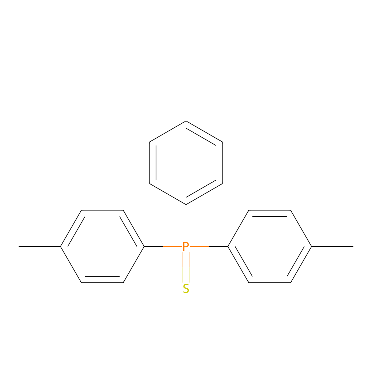 Phosphine sulfide, tris(4-methylphenyl)- molecular structure, CAS 6224-65-3