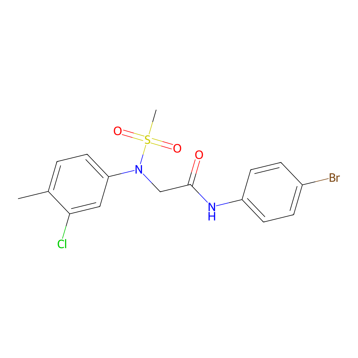 N-(4-bromophenyl)-2-(3-chloro-4-methyl-N-methylsulfonylanilino)acetamide molecular structure, CAS 6224-76-6