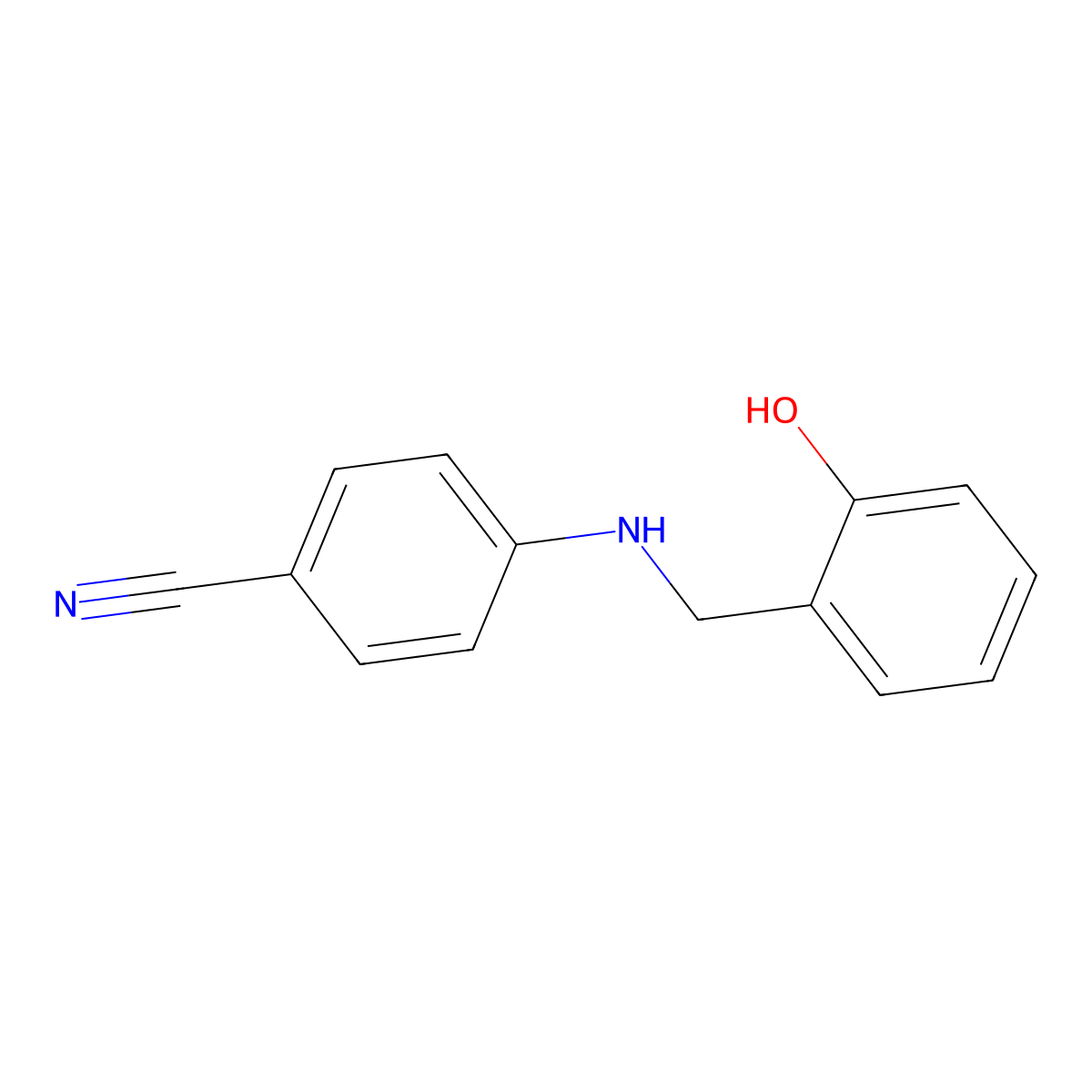 4-[(2-Hydroxybenzyl)amino]benzonitrile molecular structure, CAS 622400-17-3