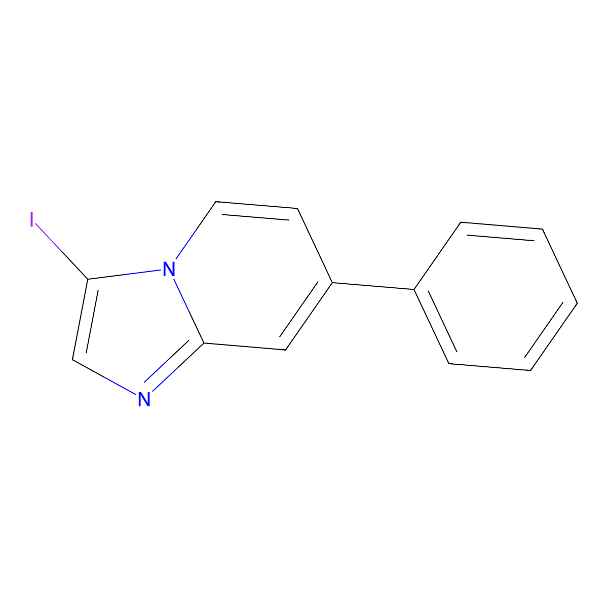 3-Iodo-7-phenylimidazo[1,2-a]pyridine molecular structure, CAS 622402-26-0