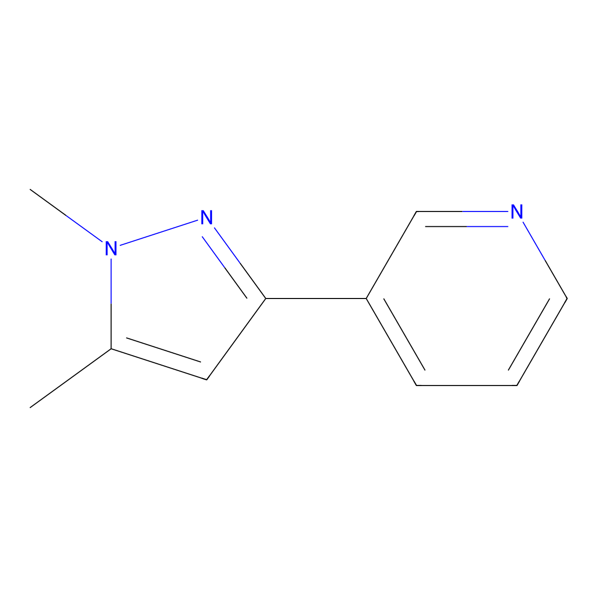 3-(1,5-dimethyl-1H-pyrazol-3-yl)pyridine molecular structure, CAS 622403-57-0