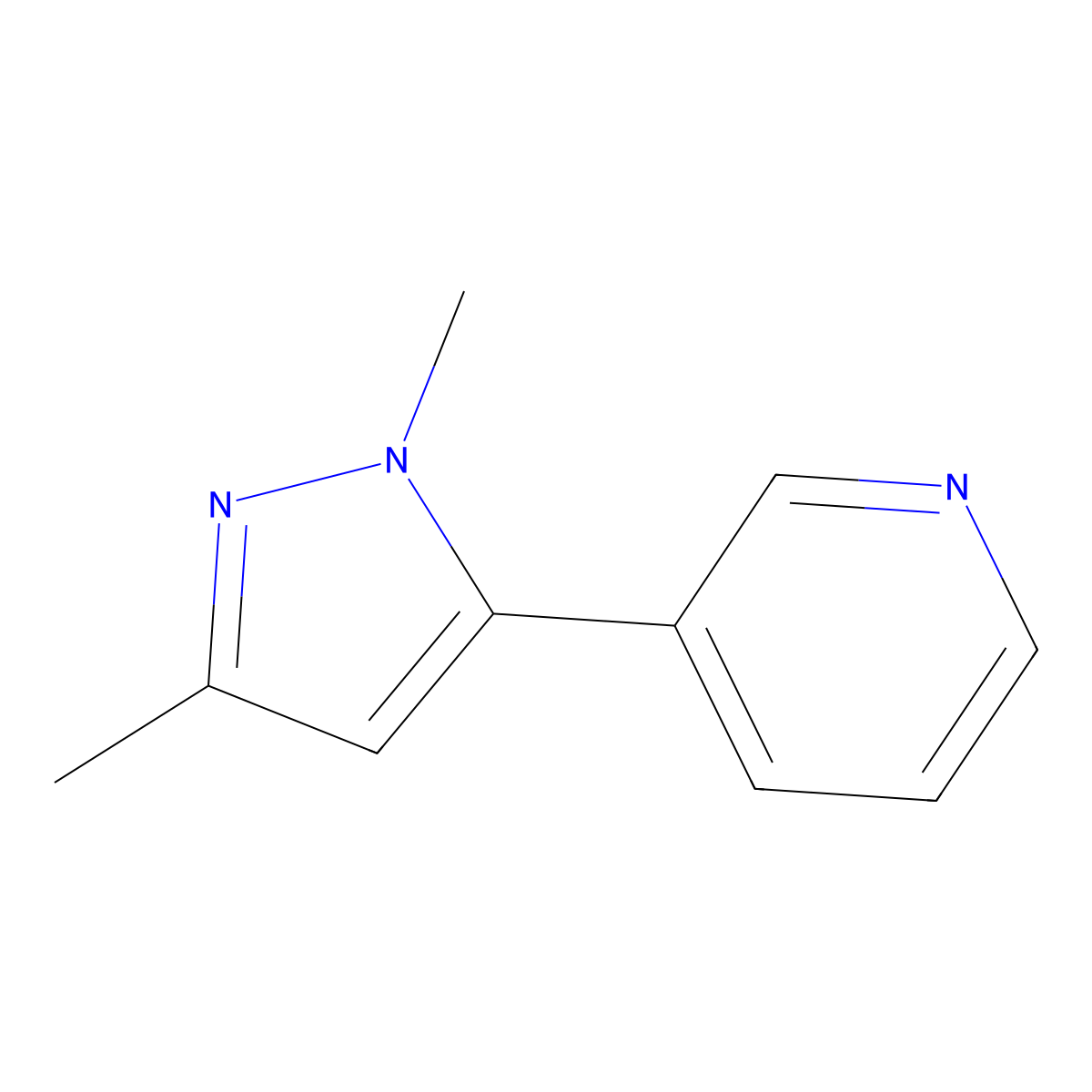 3-(1,3-dimethyl-1H-pyrazol-5-yl)pyridine molecular structure, CAS 622403-62-7