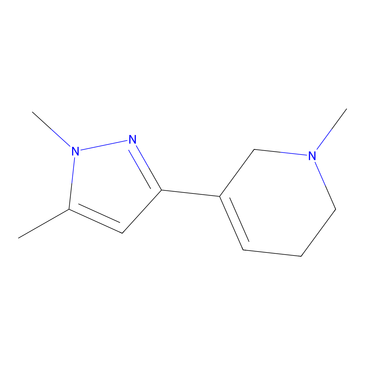 5-(1,5-dimethyl-1H-pyrazol-3-yl)-1-methyl-1,2,3,6-tetrahydropyridine molecular structure, CAS 622403-73-0