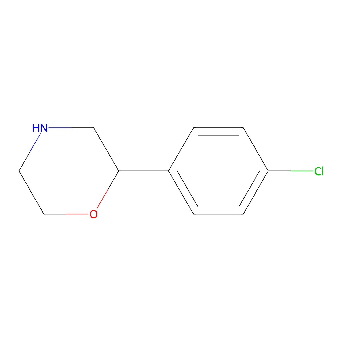 2-(4-Chlorophenyl)morpholine molecular structure, CAS 62243-66-7