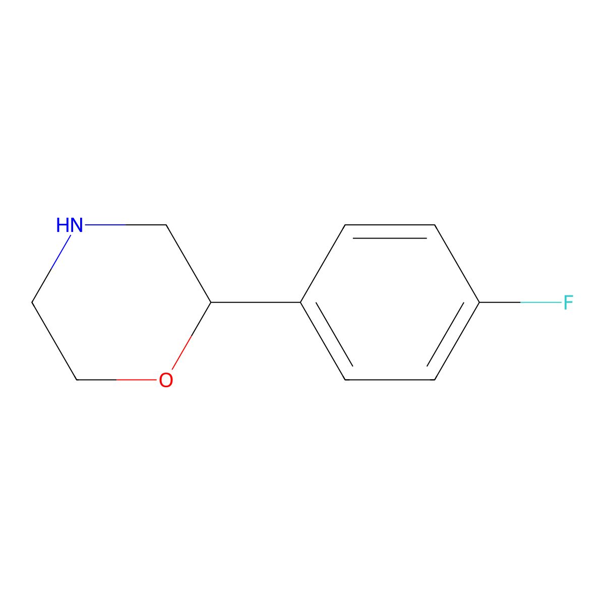 2-(4-Fluorophenyl)morpholine molecular structure, CAS 62243-70-3