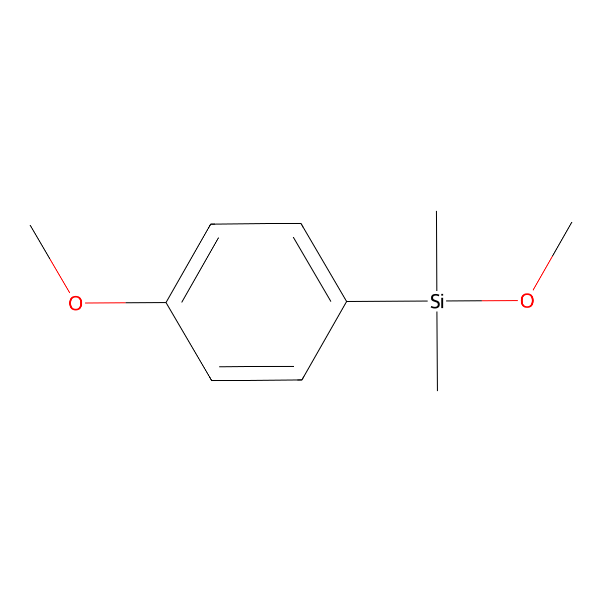 Methoxy(4-methoxyphenyl)dimethylsilane molecular structure, CAS 62244-48-8