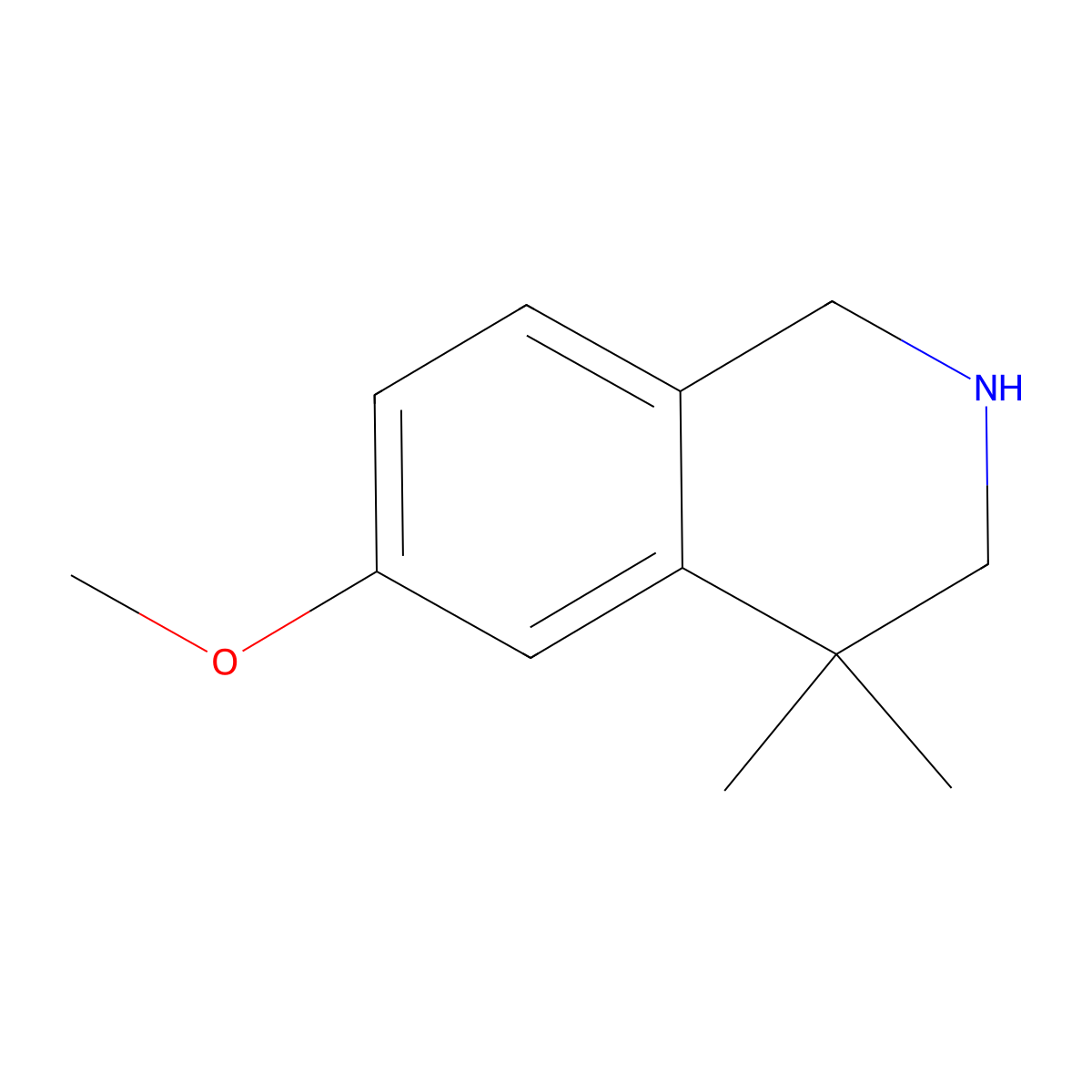 6-Methoxy-4,4-dimethyl-1,2,3,4-tetrahydroisoquinoline molecular structure, CAS 62245-15-2