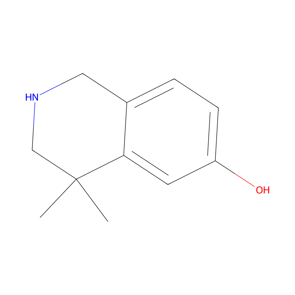 4,4-Dimethyl-1,2,3,4-tetrahydroisoquinolin-6-ol molecular structure, CAS 62245-16-3